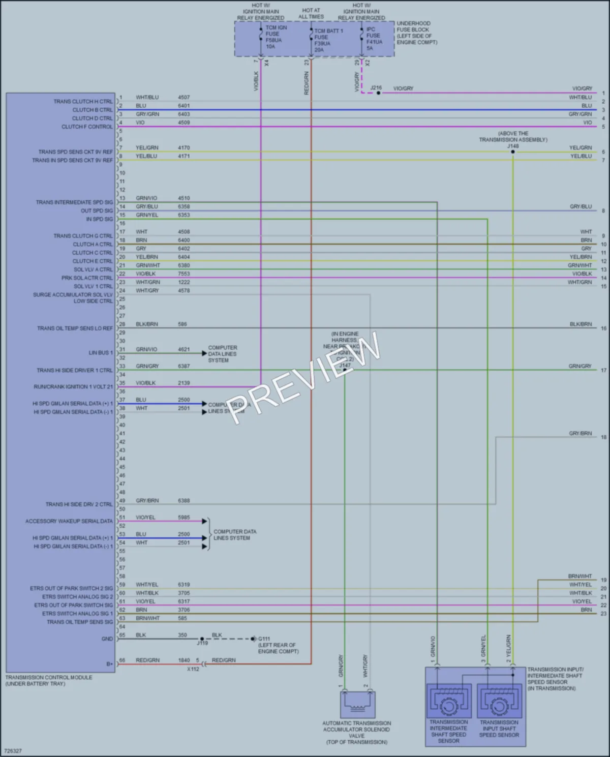 2020 GMC AcadiaDenali Transmission wiring diagram preview