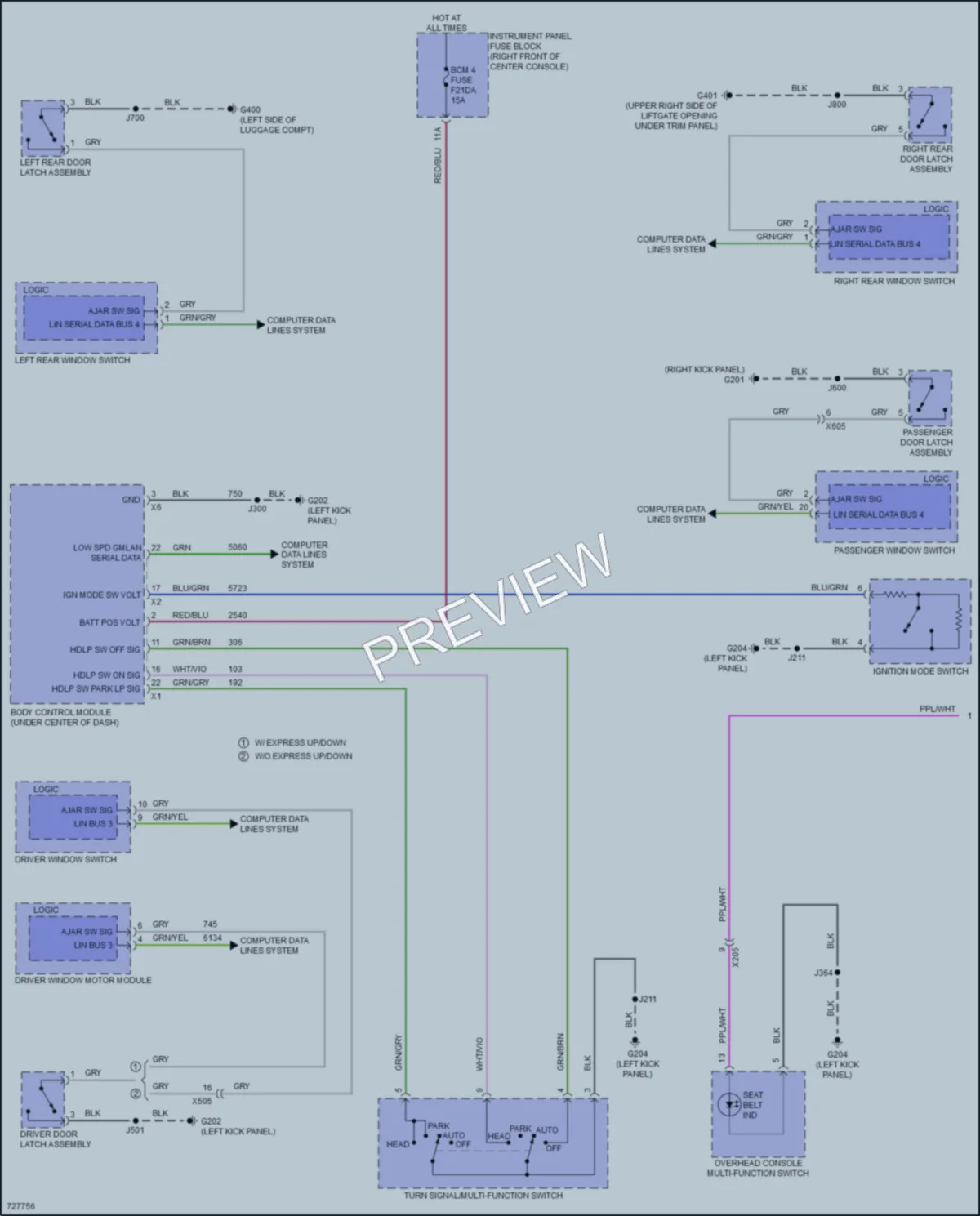 2020 GMC AcadiaDenali Warning Systems wiring diagram preview