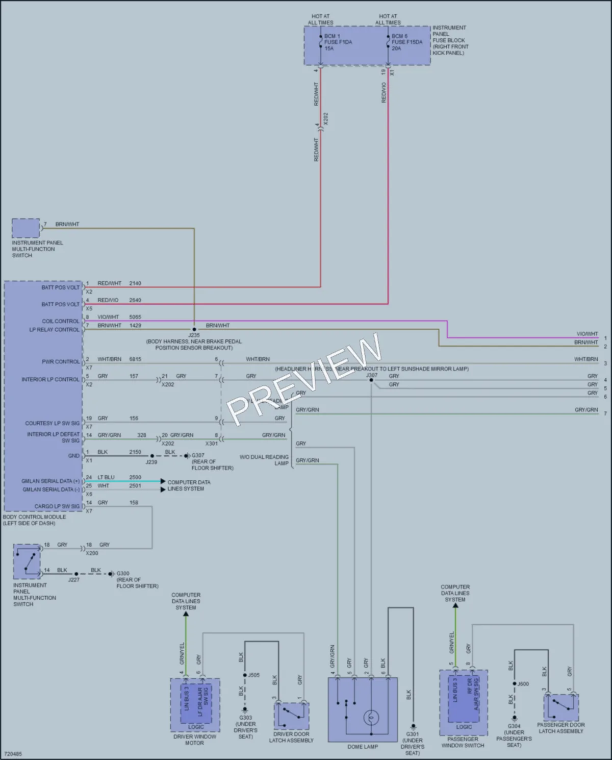 2020 GMC CanyonDenali Interior Lights wiring diagram preview