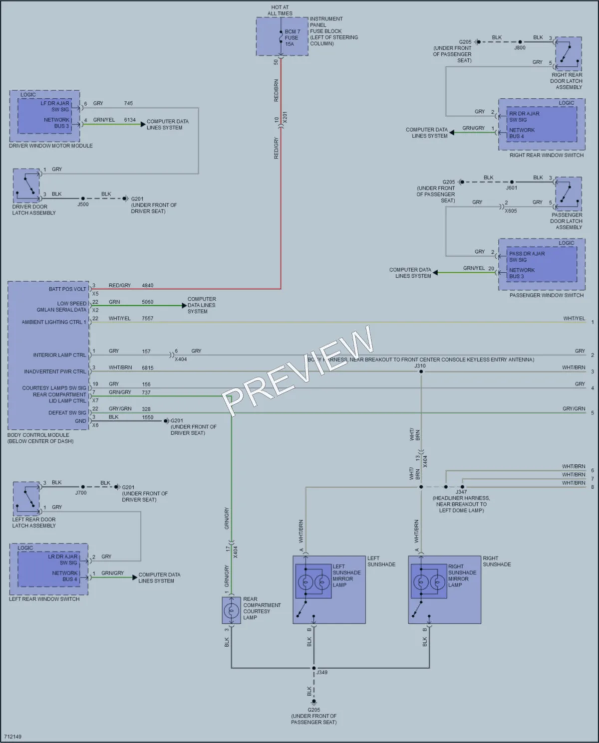 2020 GMC Terrain Interior Lights wiring diagram preview