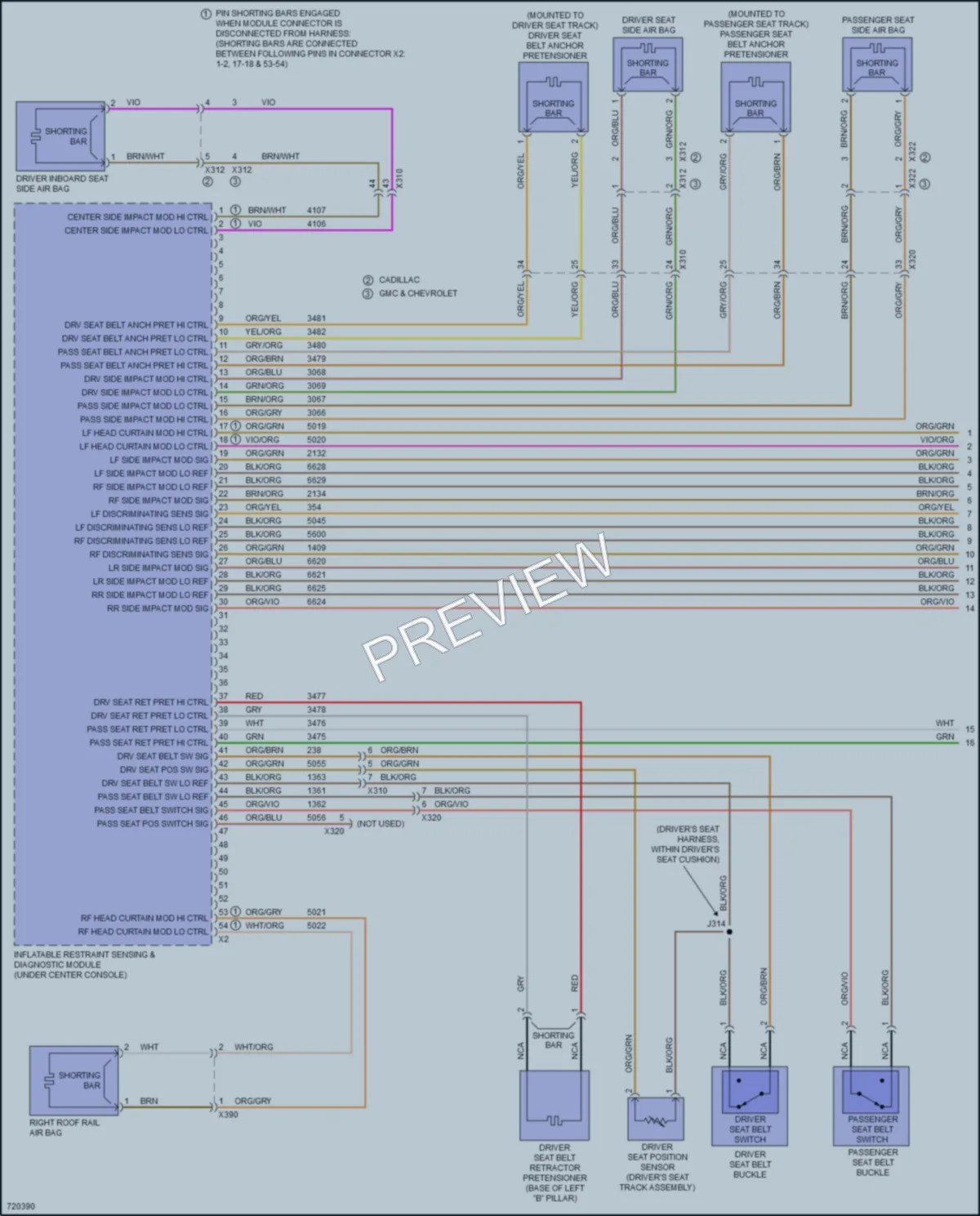 2020 GMC YukonXL Supplemental Restraints wiring diagram preview