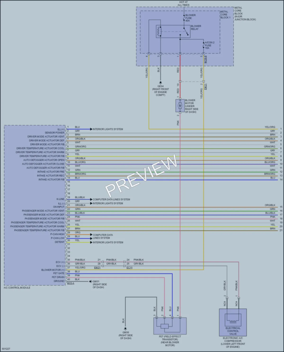 2020 Genesis G80 Air Conditioning wiring diagram preview