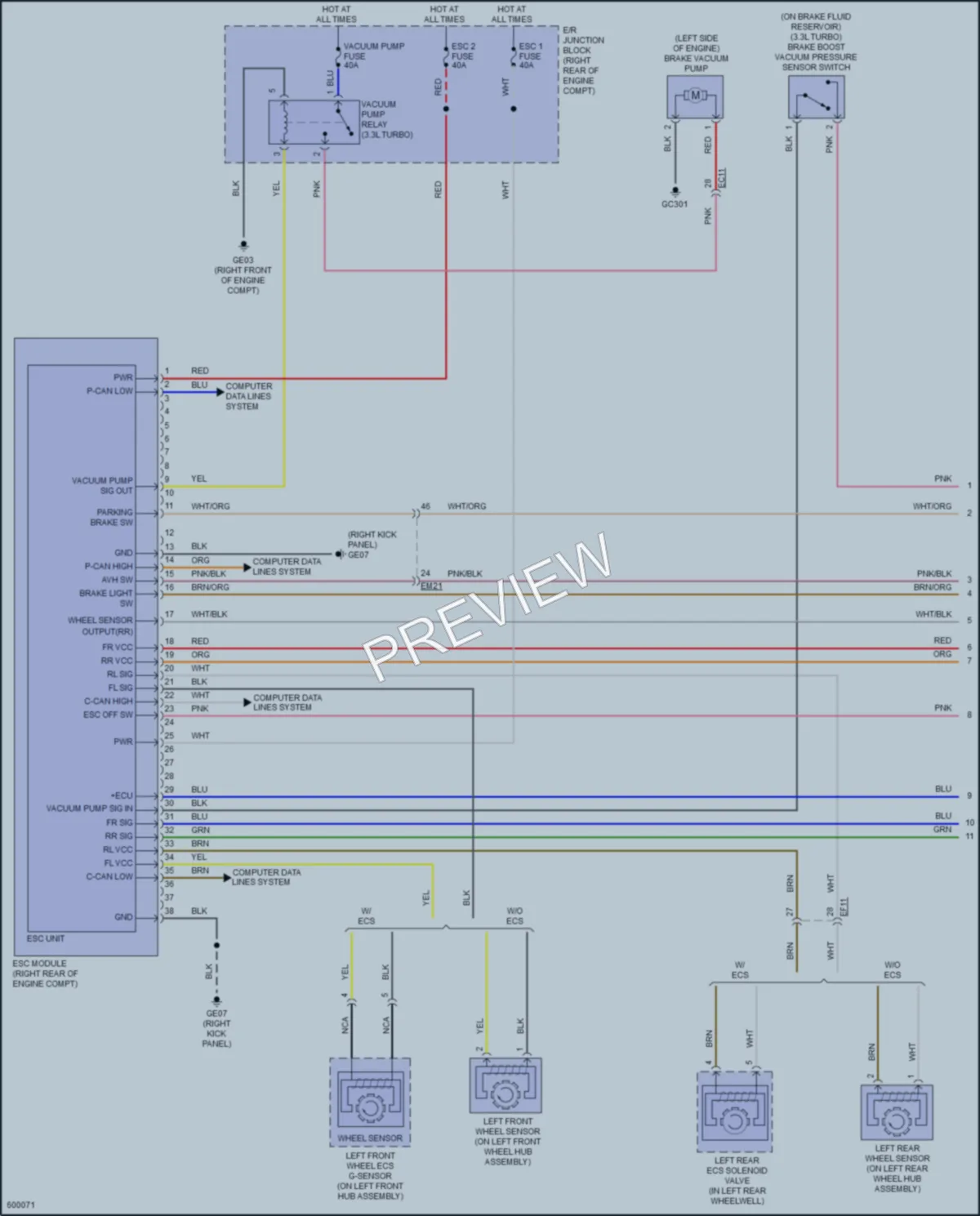 2020 Genesis G80 Anti Lock Brakes wiring diagram preview