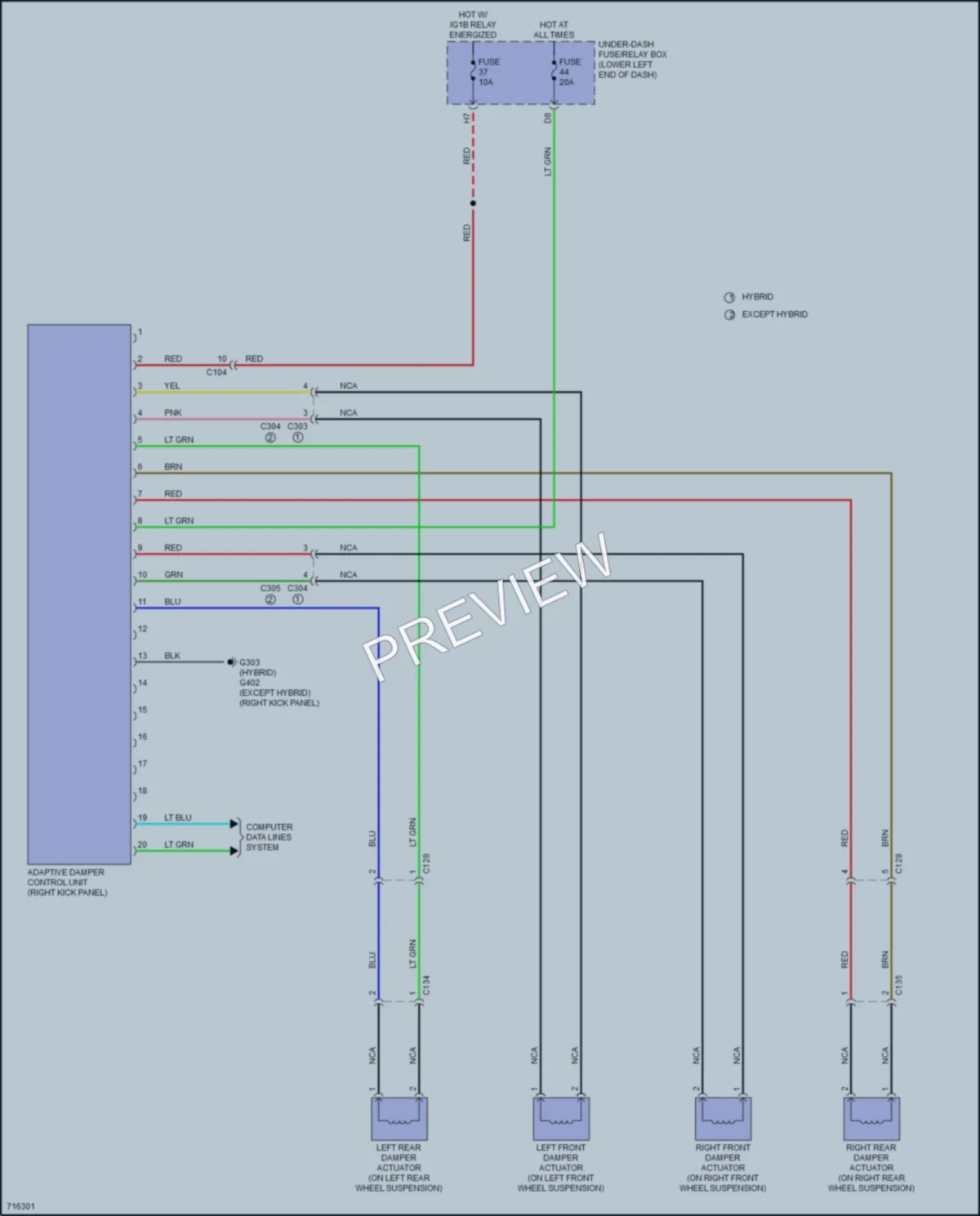 2020 Honda Accord Electronic Suspension wiring diagram preview