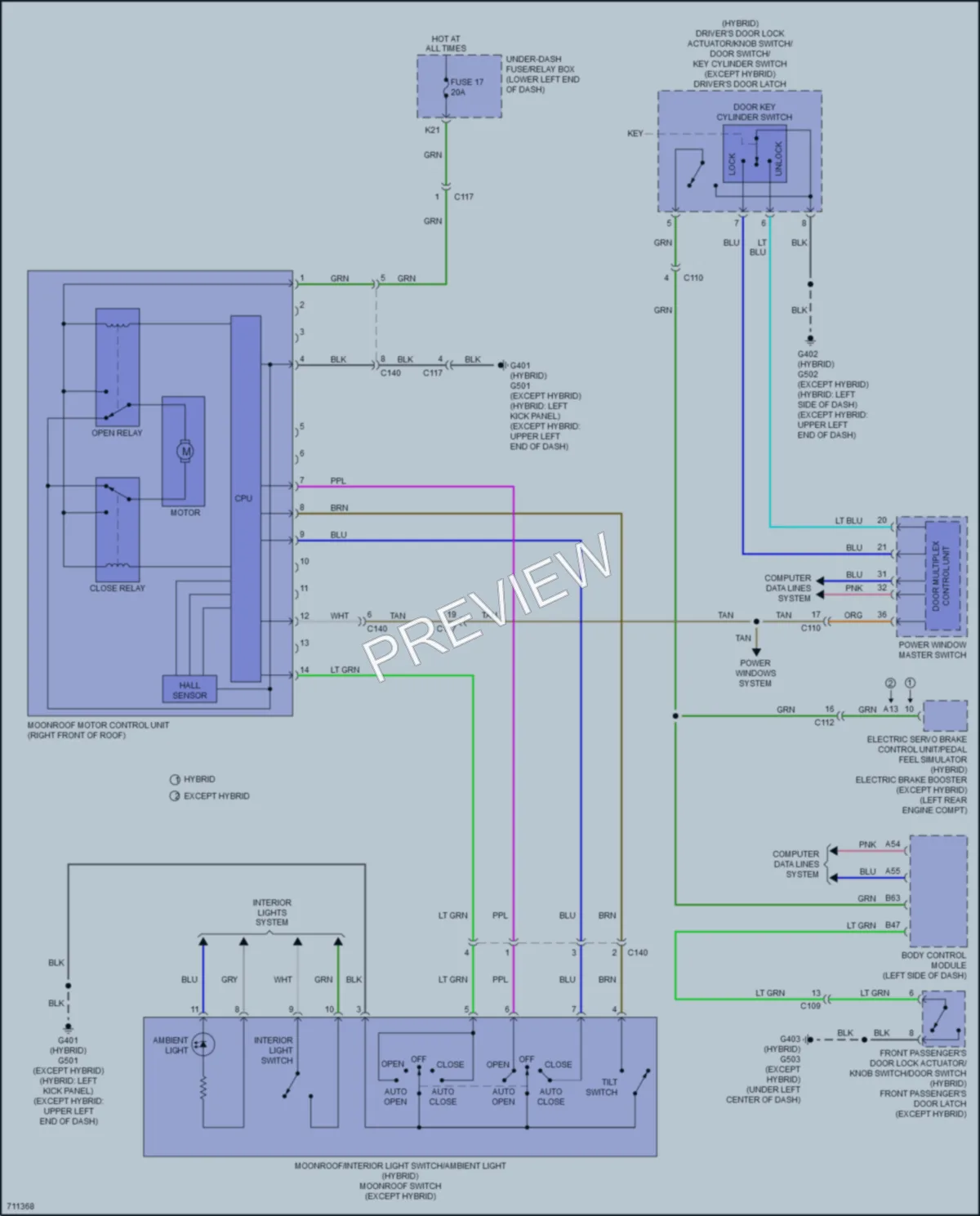 2020 Honda Accord Power Top Sunroof wiring diagram preview