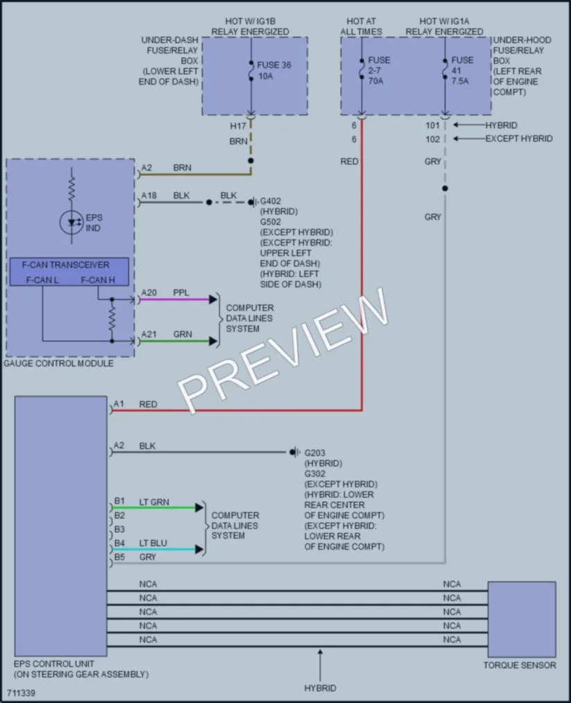 2020 Honda AccordHybrid Electronic Power Steering wiring diagram preview
