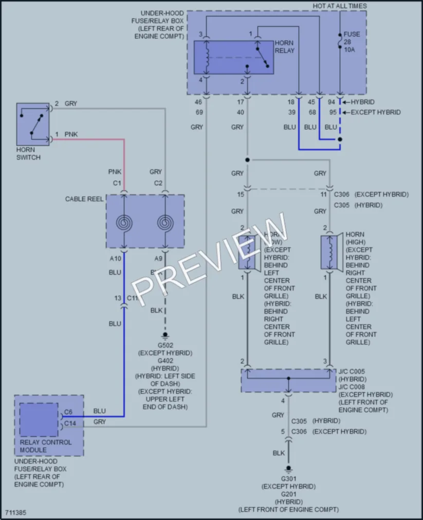 2020 Honda AccordHybrid Horn wiring diagram preview