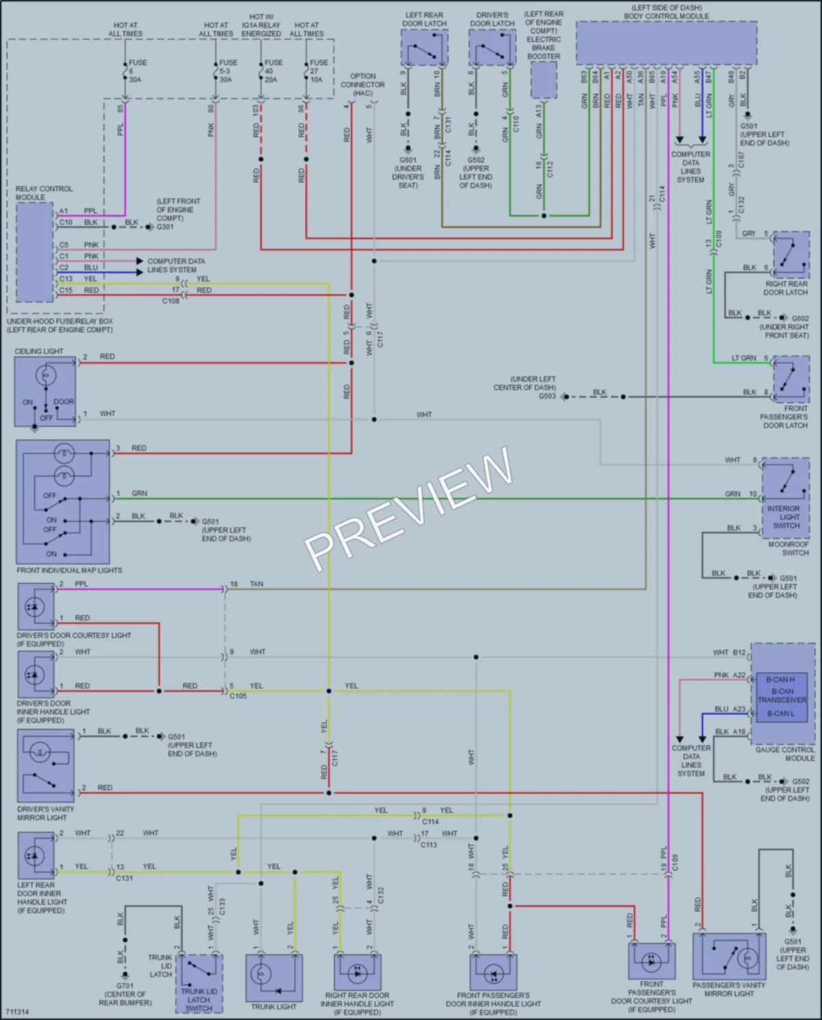 2020 Honda AccordHybrid Interior Lights wiring diagram preview