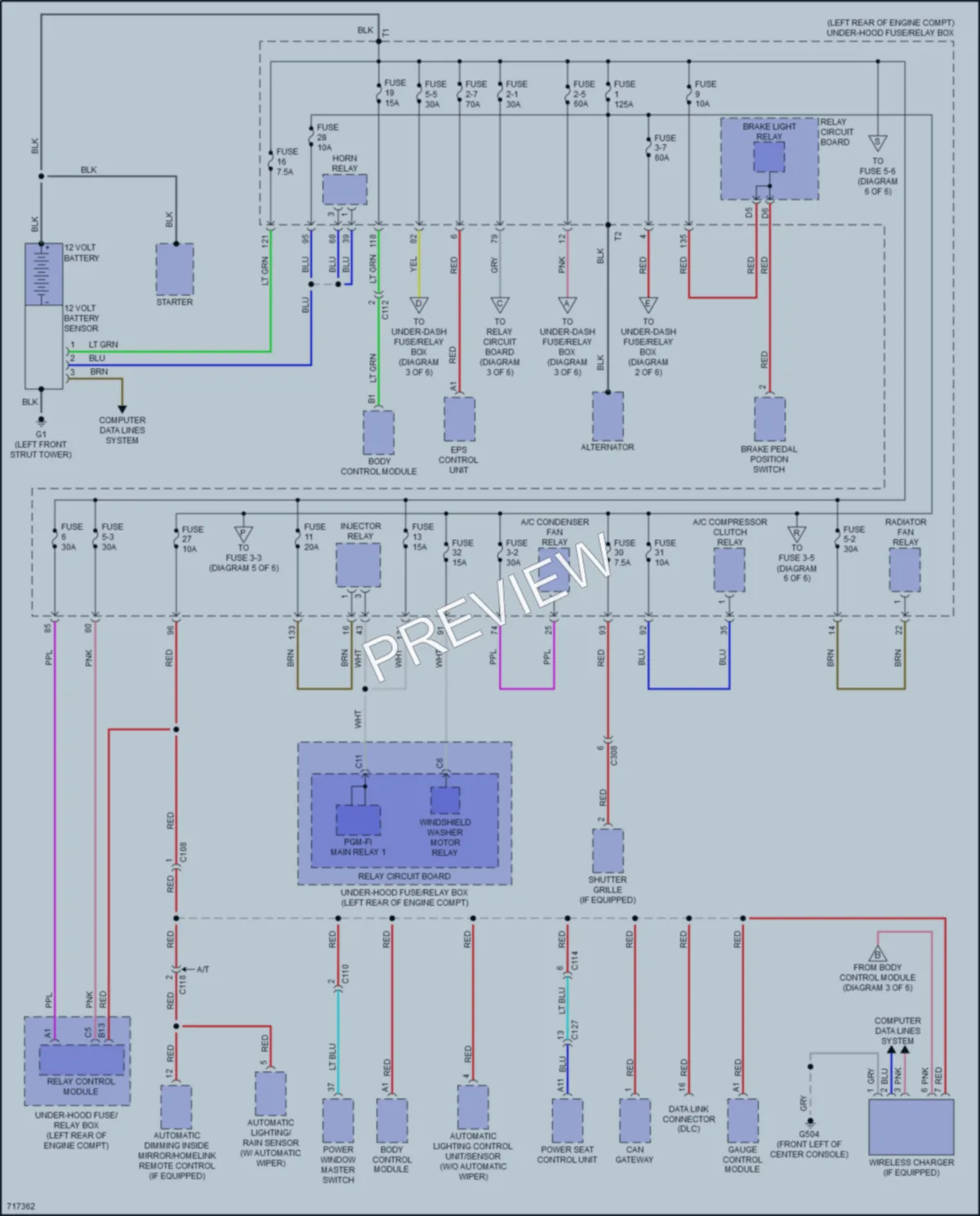 2020 Honda AccordHybrid Power Distribution wiring diagram preview