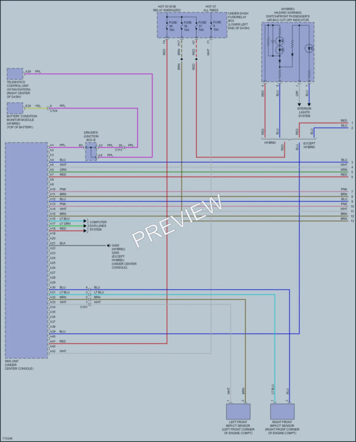 2020 Honda AccordHybrid Supplemental Restraints wiring diagram preview