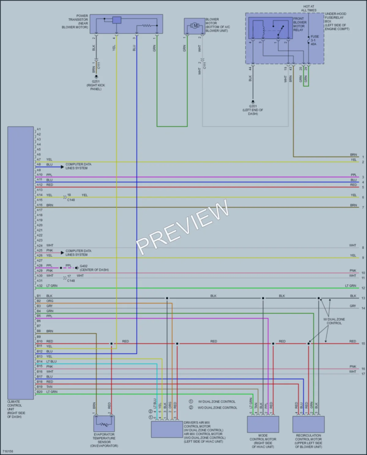 2020 Honda CRV Air Conditioning wiring diagram preview