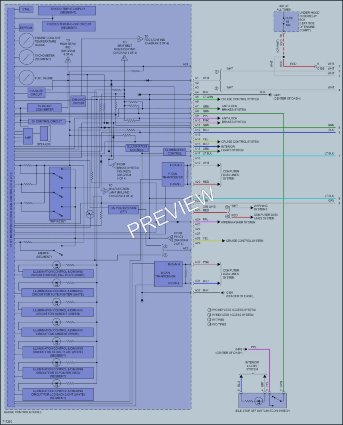 2020 Honda CRV Instrument Cluster wiring diagram preview