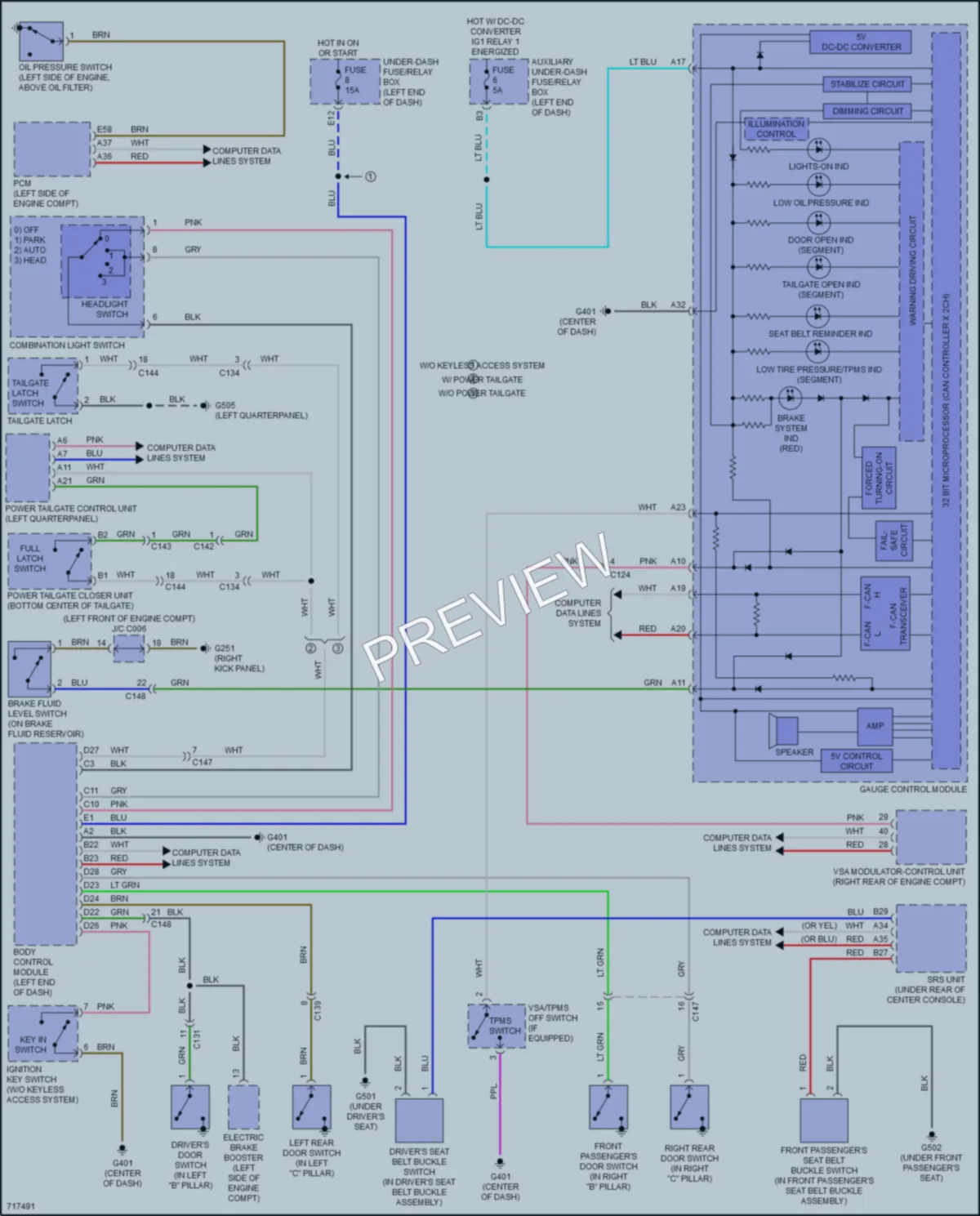 2020 Honda CRV Warning Systems wiring diagram preview