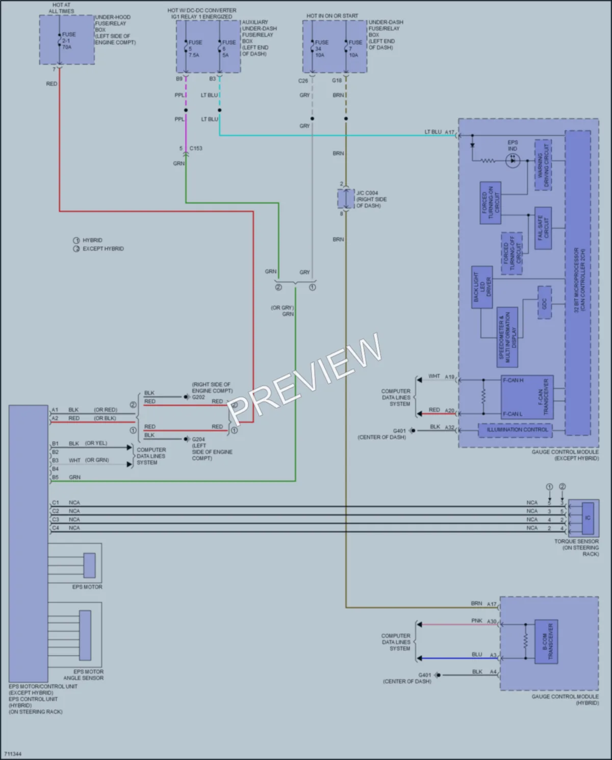 2020 Honda CRVHybrid Electronic Power Steering wiring diagram preview