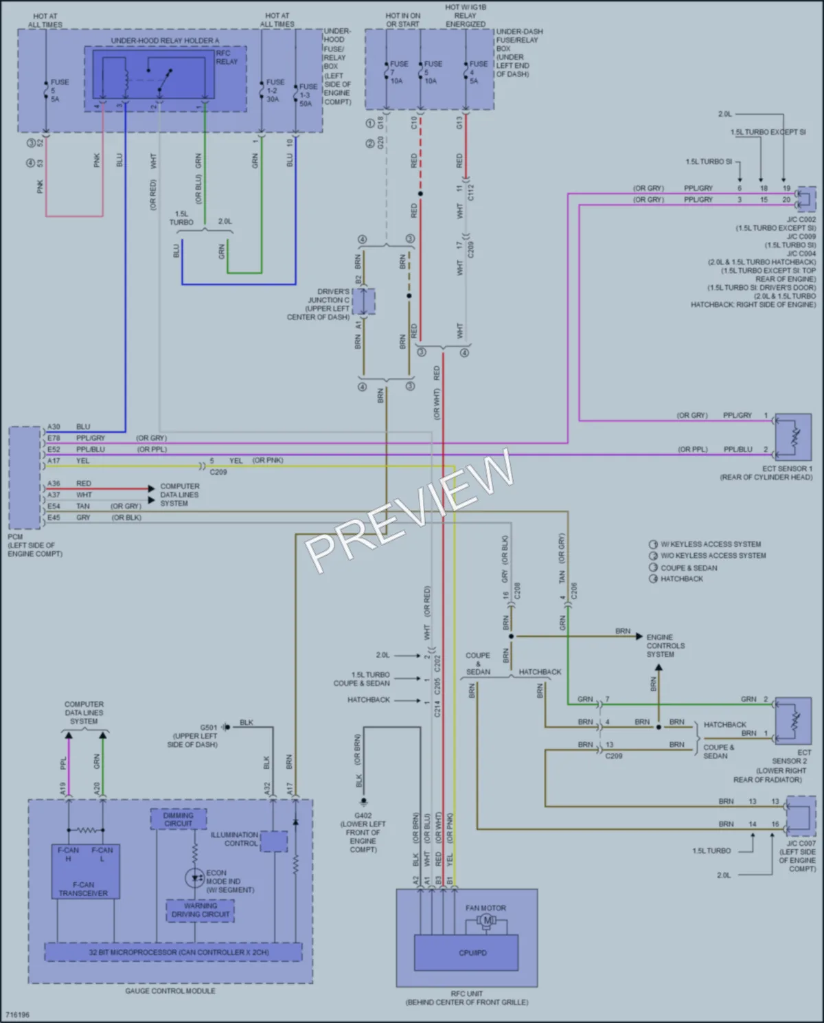 2020 Honda Civic Cooling Fan wiring diagram preview