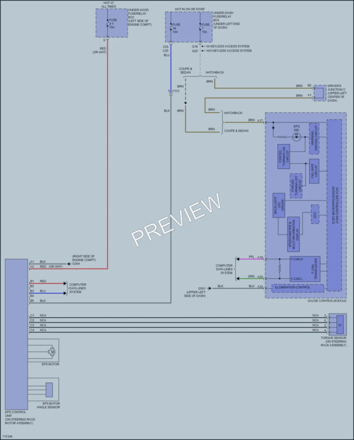 2020 Honda Civic Electronic Power Steering wiring diagram preview