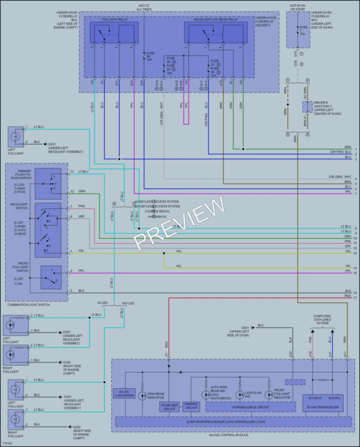 2020 Honda Civic Headlights wiring diagram preview