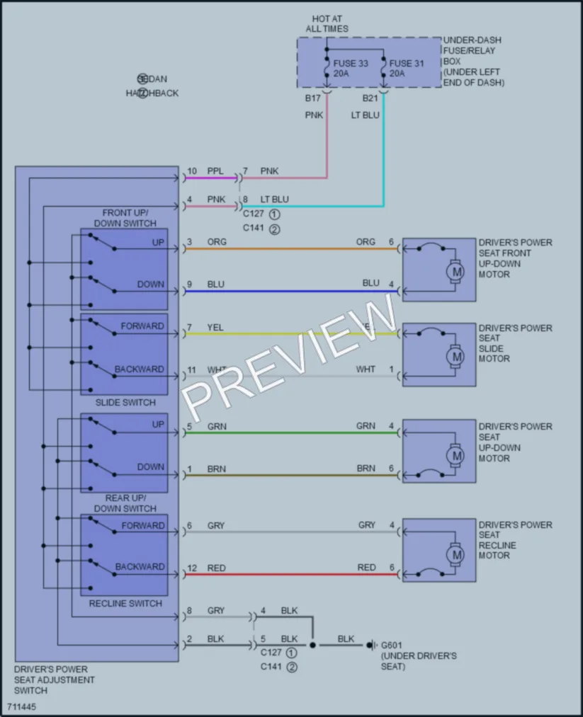 2020 Honda Civic Power Seats wiring diagram preview