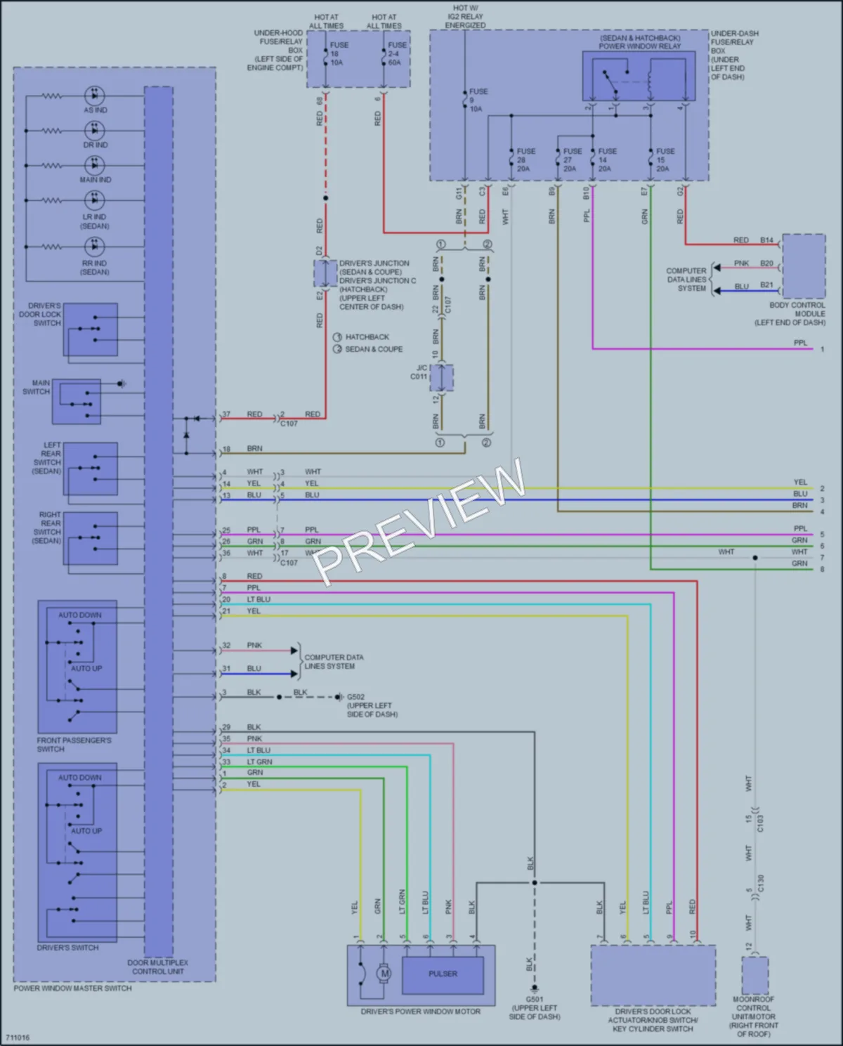2020 Honda Civic Power Windows wiring diagram preview