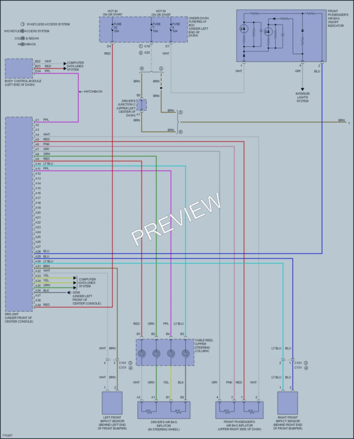 2020 Honda Civic Supplemental Restraints wiring diagram preview