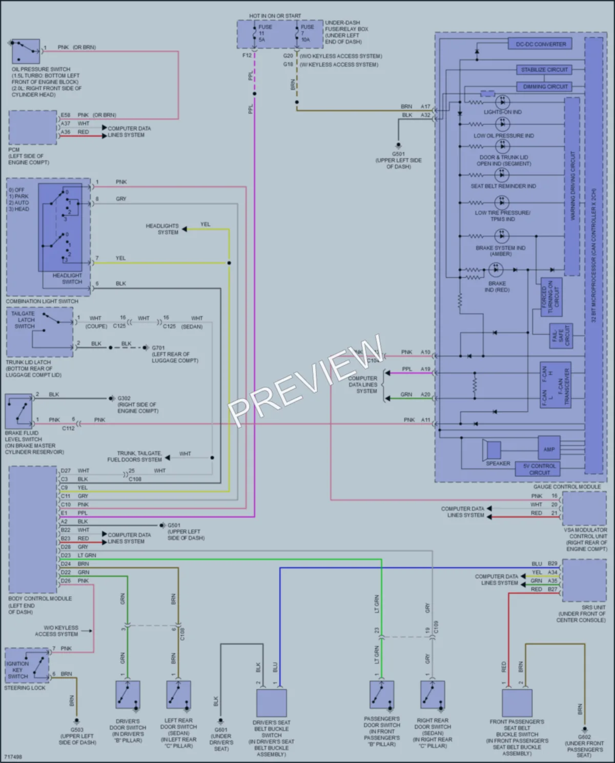 2020 Honda Civic Warning Systems wiring diagram preview