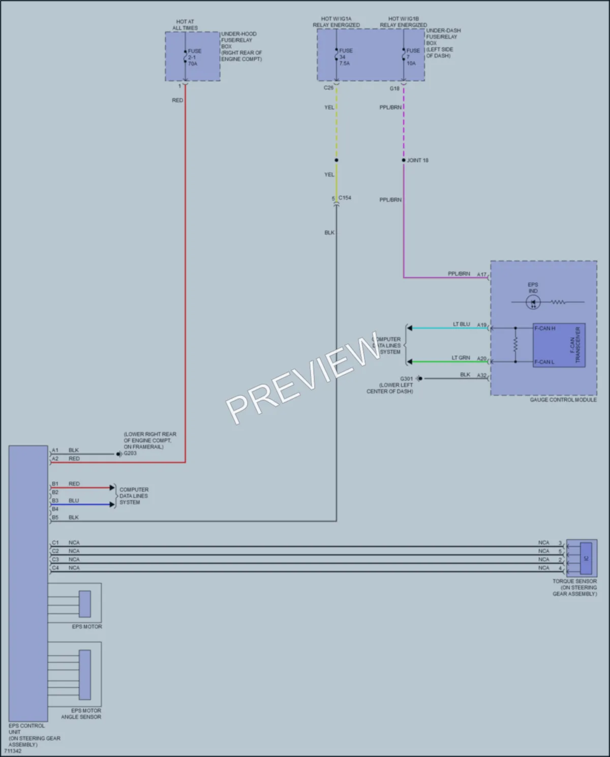 2020 Honda ClarityFuelCell Electronic Power Steering wiring diagram preview