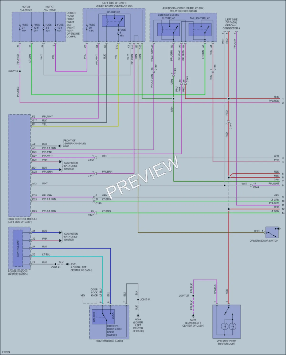 2020 Honda ClarityFuelCell Interior Lights wiring diagram preview