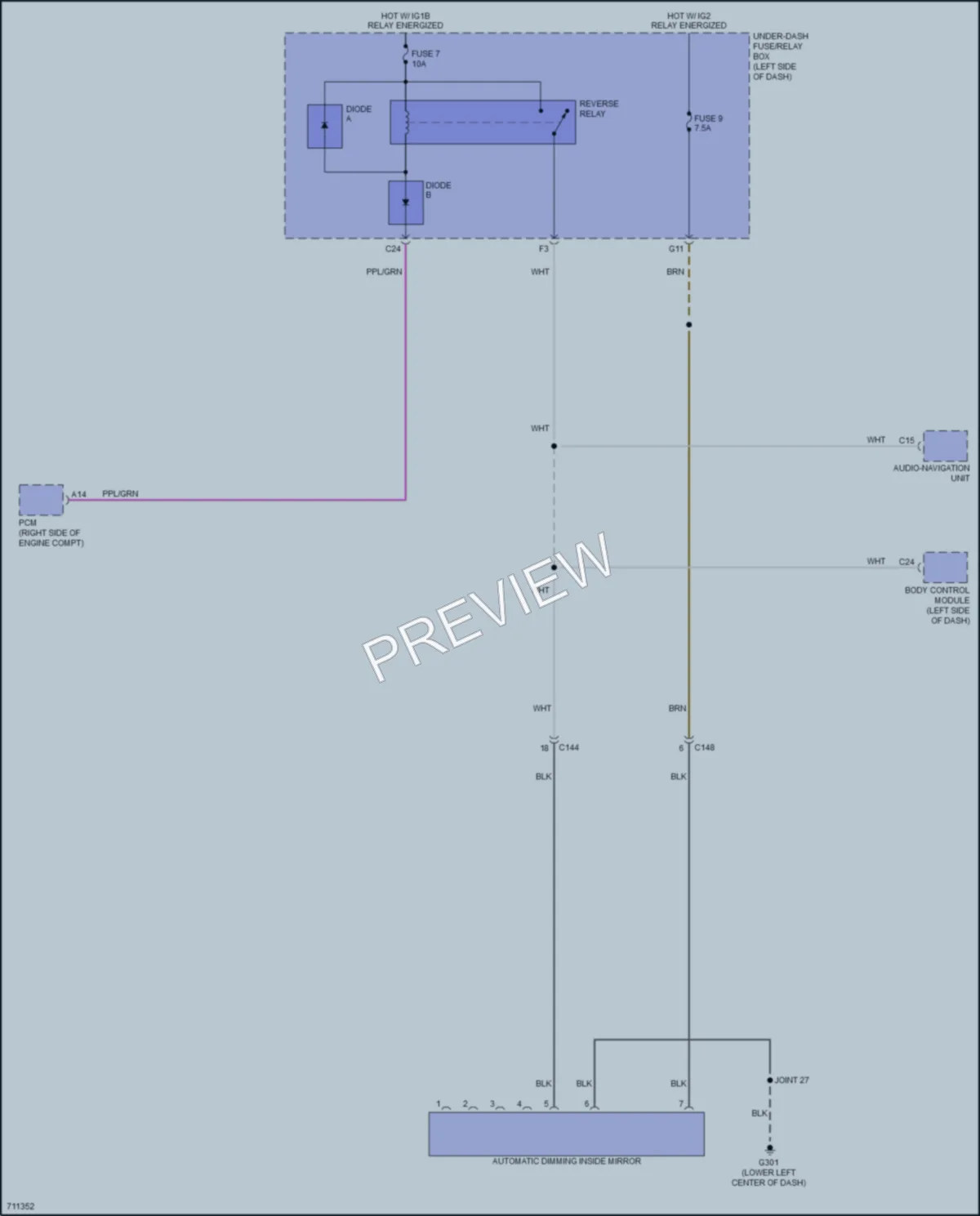 2020 Honda ClarityFuelCell Power Mirrors wiring diagram preview
