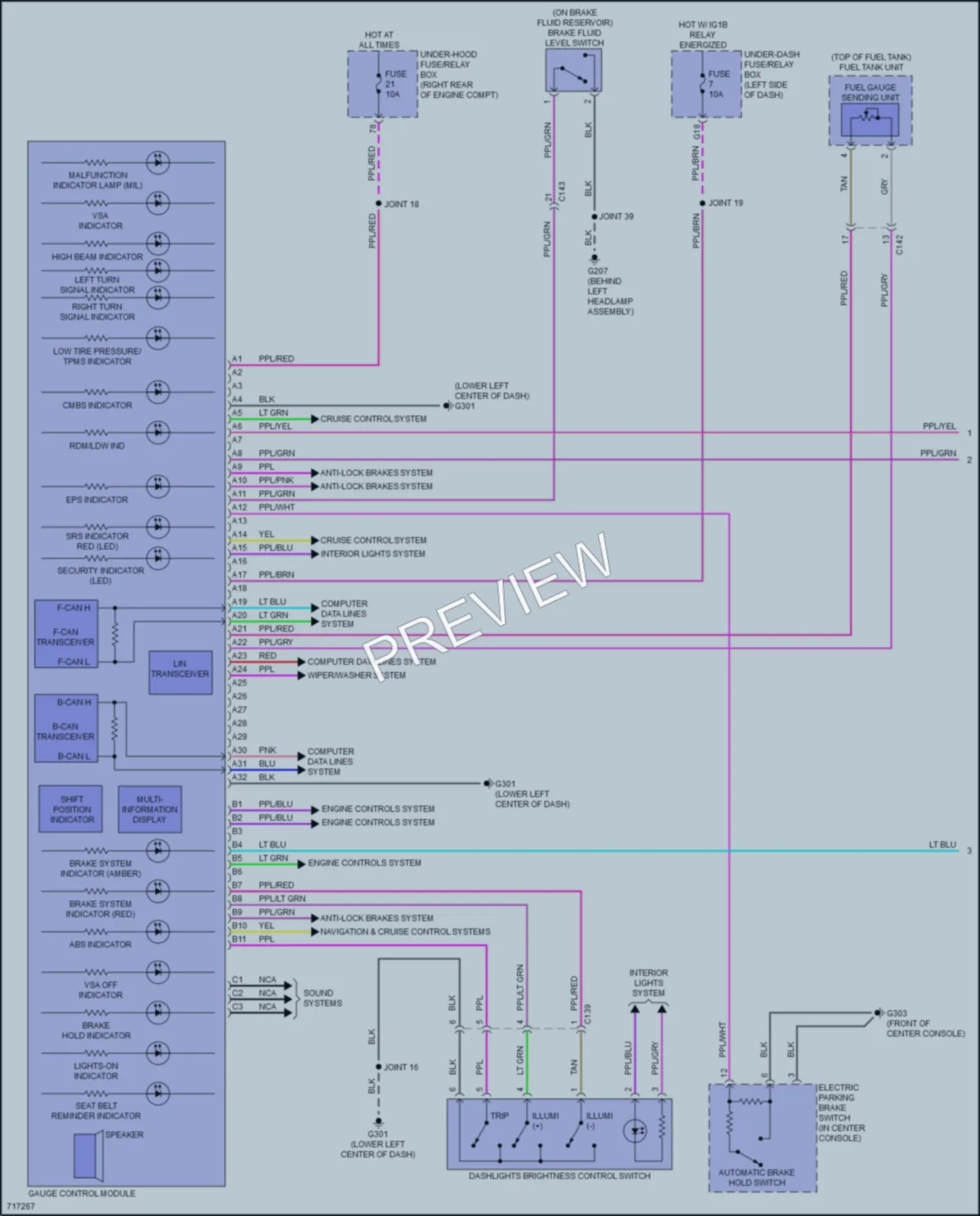 2020 Honda ClarityPlugIn Instrument Cluster wiring diagram preview