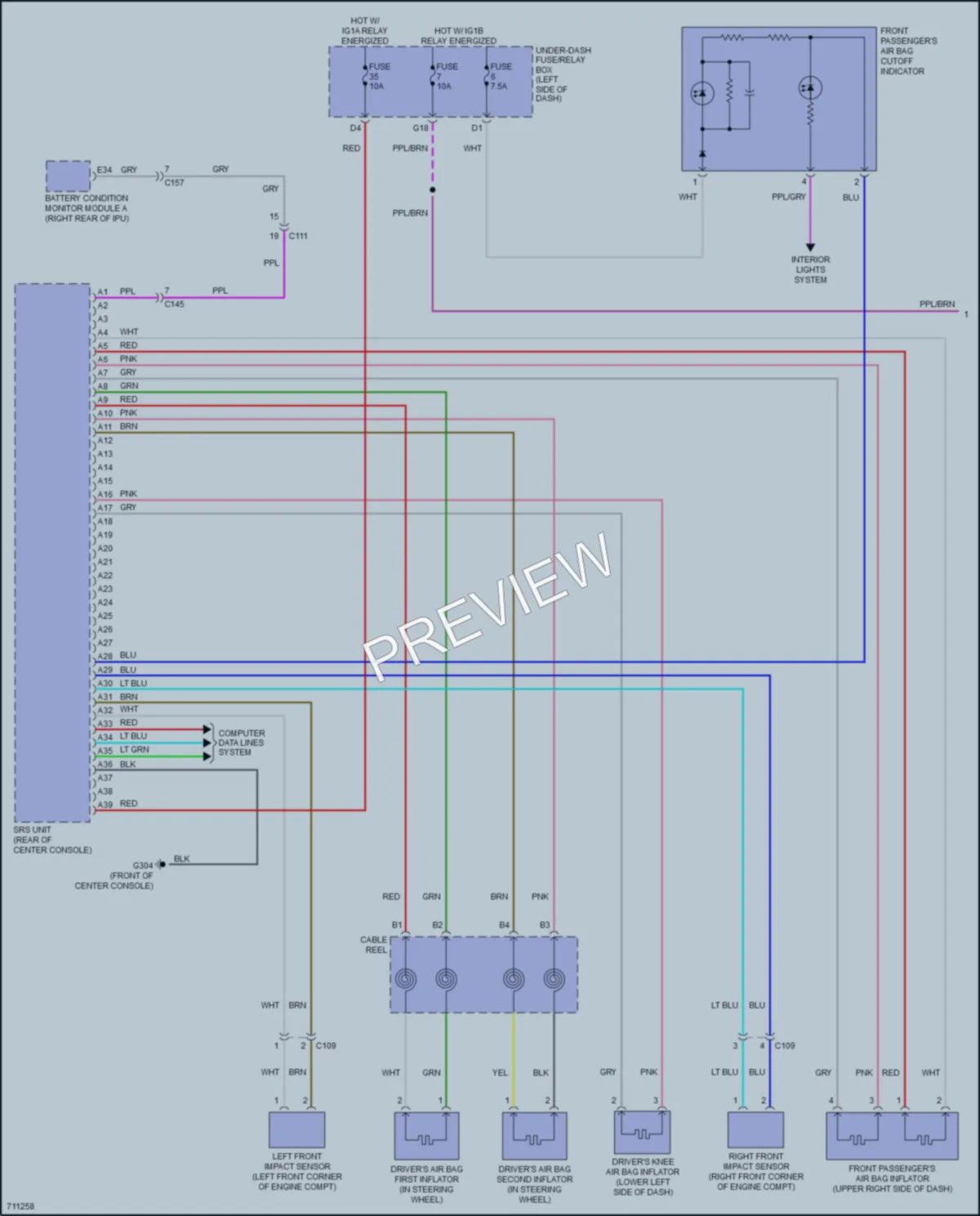 2020 Honda ClarityPlugIn Supplemental Restraints wiring diagram preview