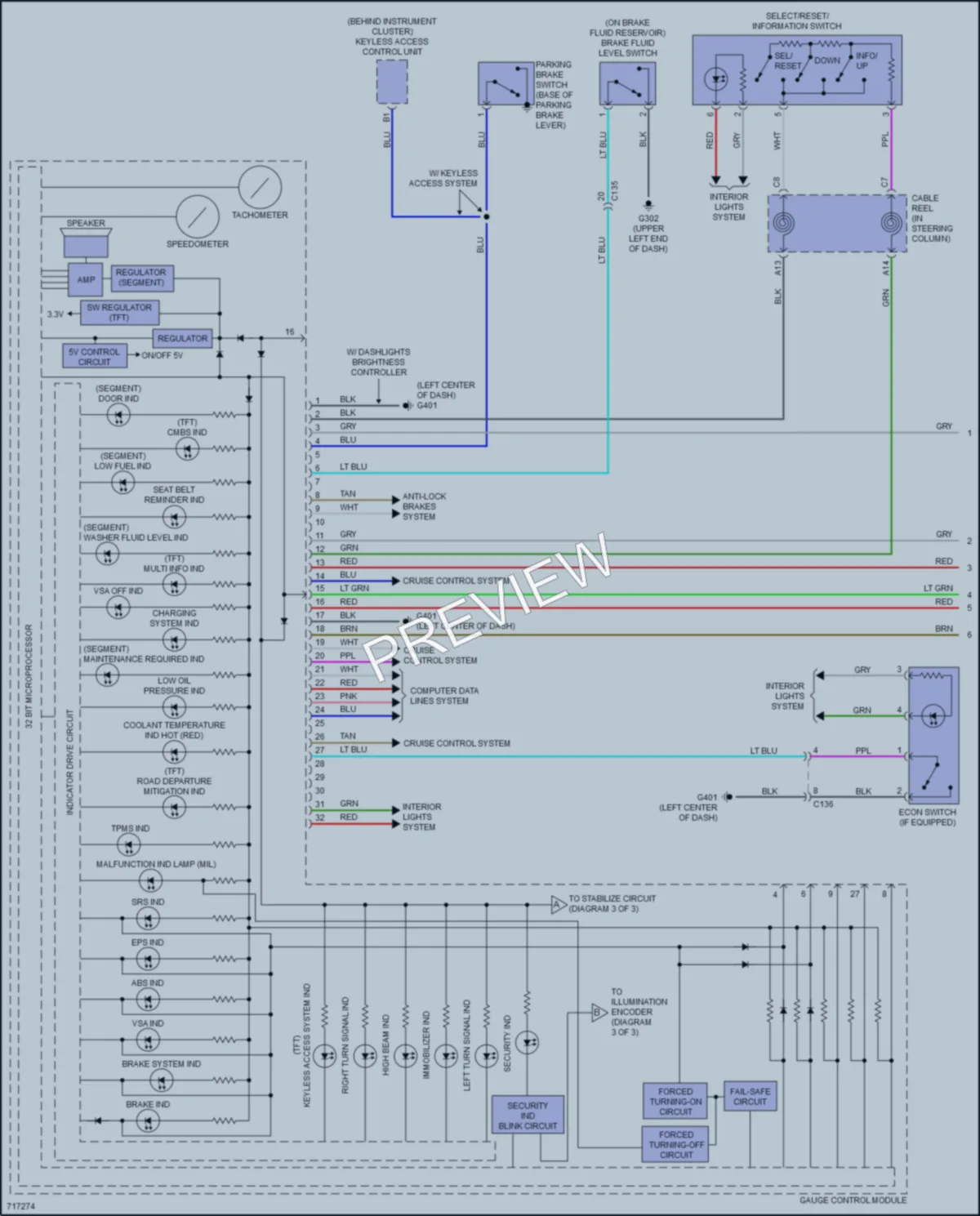 2020 Honda Fit Instrument Cluster wiring diagram preview