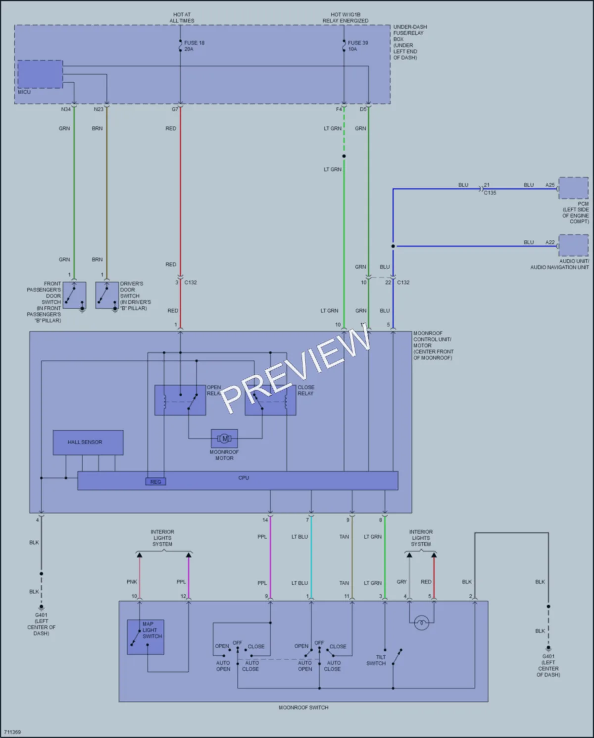 2020 Honda Fit Power Top Sunroof wiring diagram preview