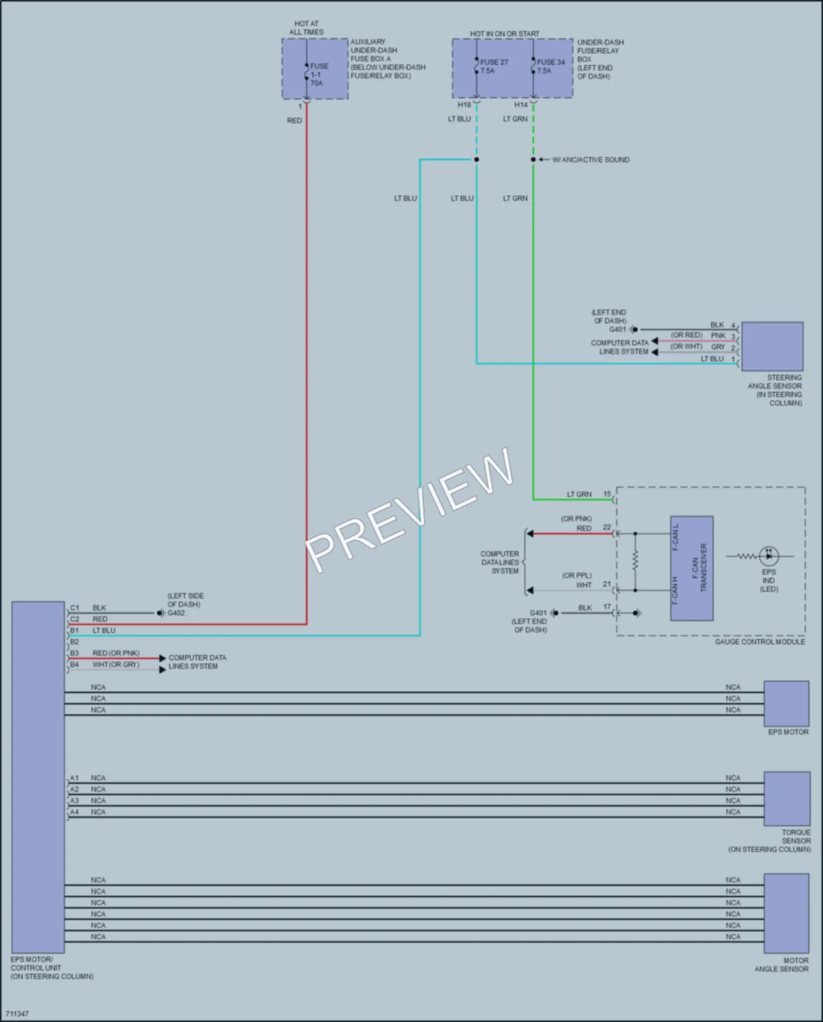 2020 Honda HRV Electronic Power Steering wiring diagram preview