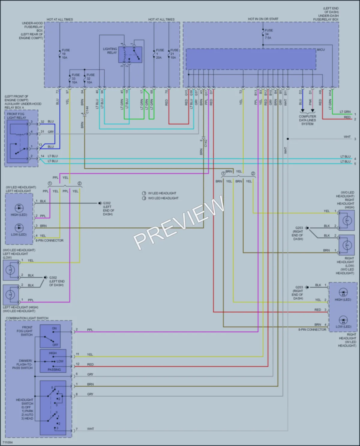 2020 Honda HRV Headlights wiring diagram preview