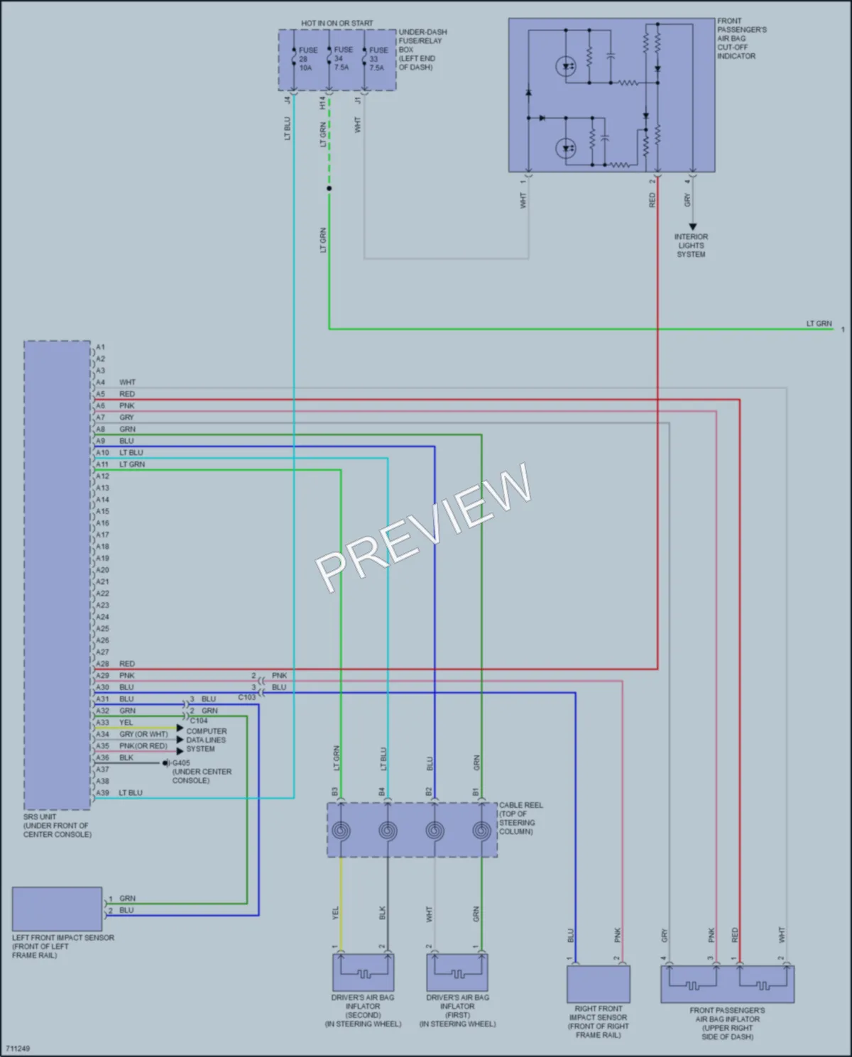 2020 Honda HRV Supplemental Restraints wiring diagram preview