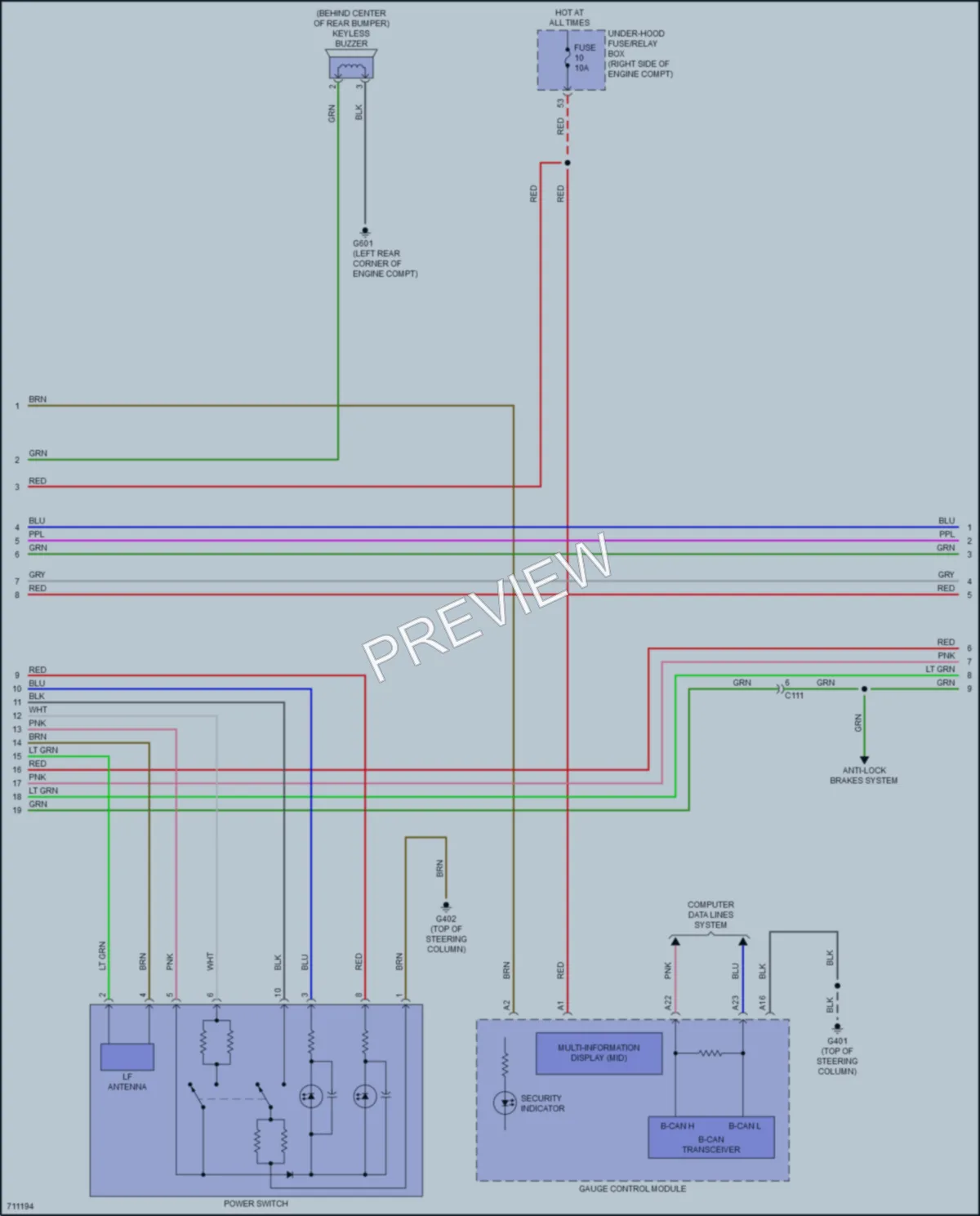 2020 Honda Insight Anti Theft wiring diagram preview