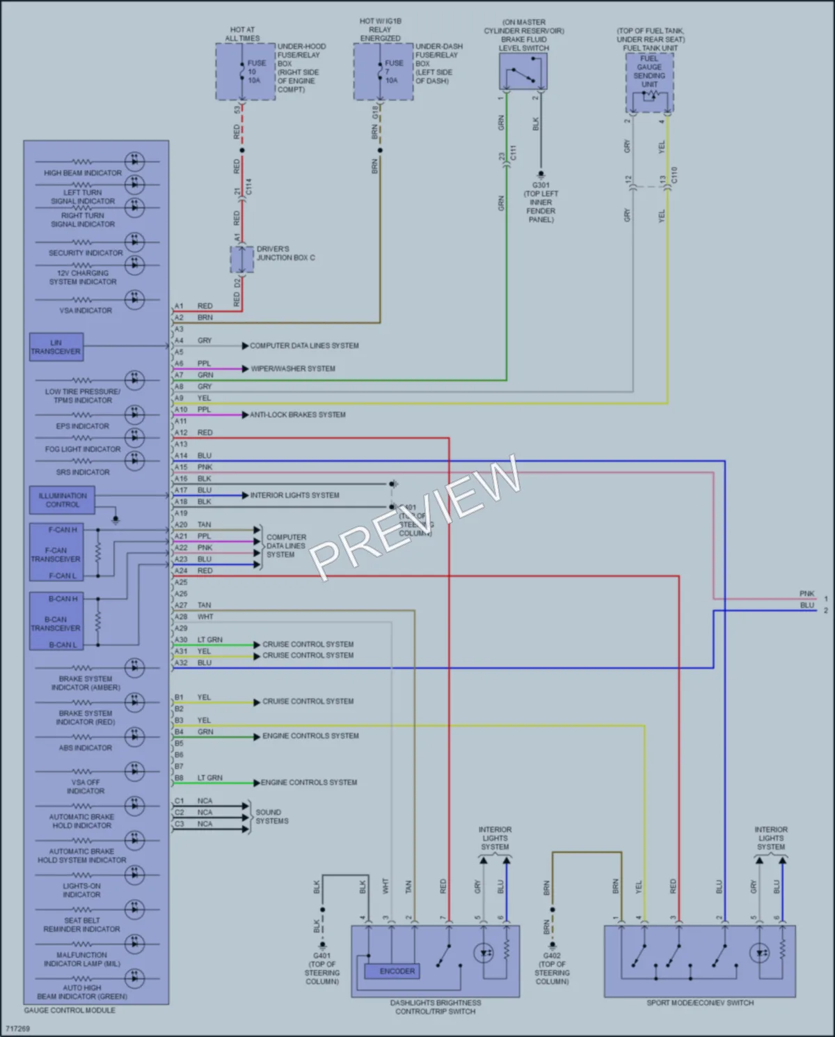 2020 Honda Insight Instrument Cluster wiring diagram preview