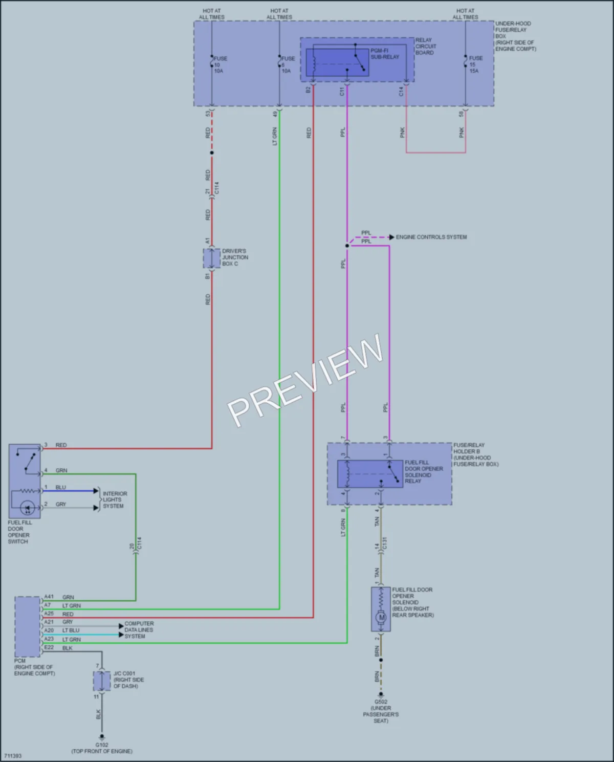 2020 Honda Insight Trunk Tailgate Fuel Door wiring diagram preview
