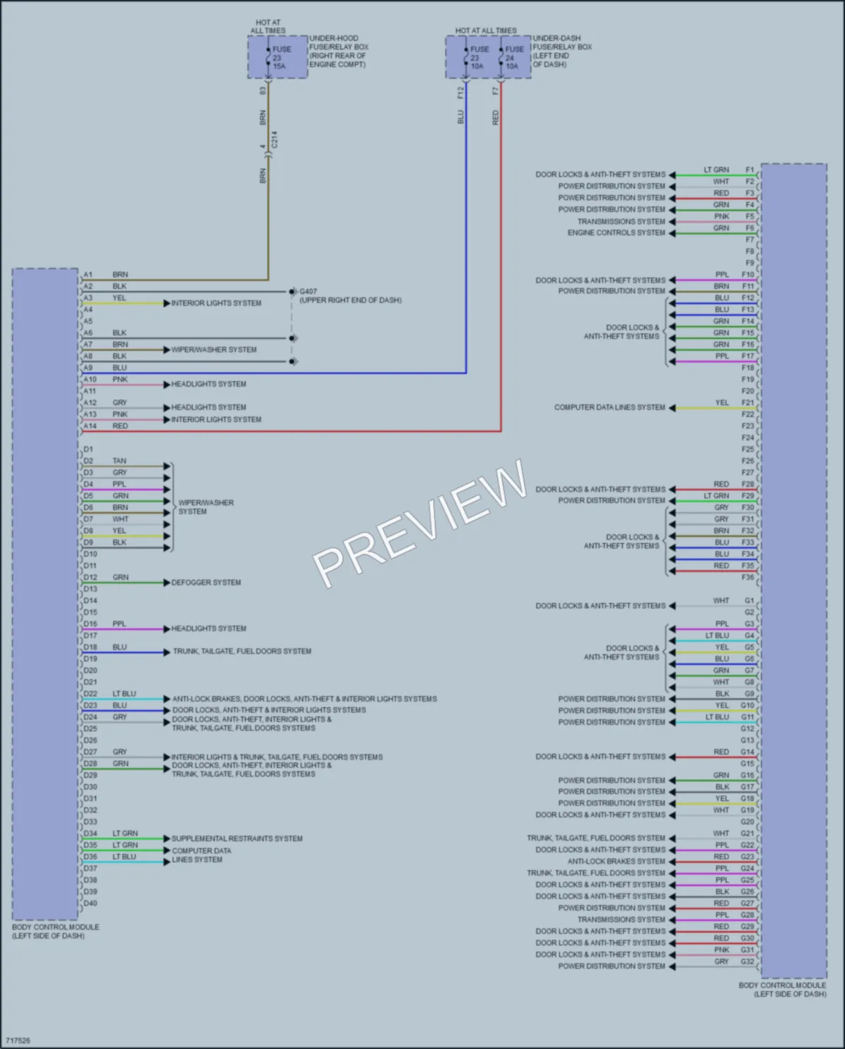 2020 Honda Odyssey Body Control Modules wiring diagram preview