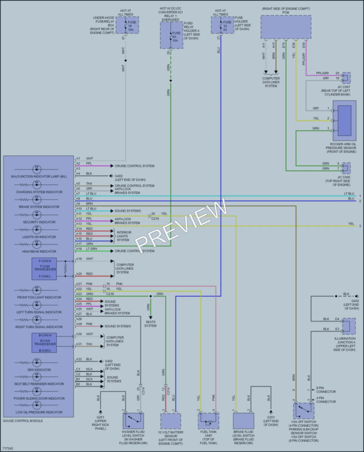 2020 Honda Odyssey Instrument Cluster wiring diagram preview