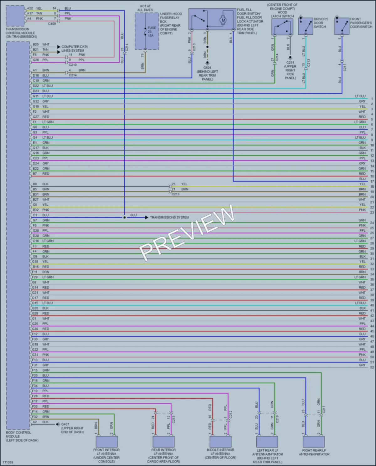 2020 Honda Odyssey Power Door Locks wiring diagram preview