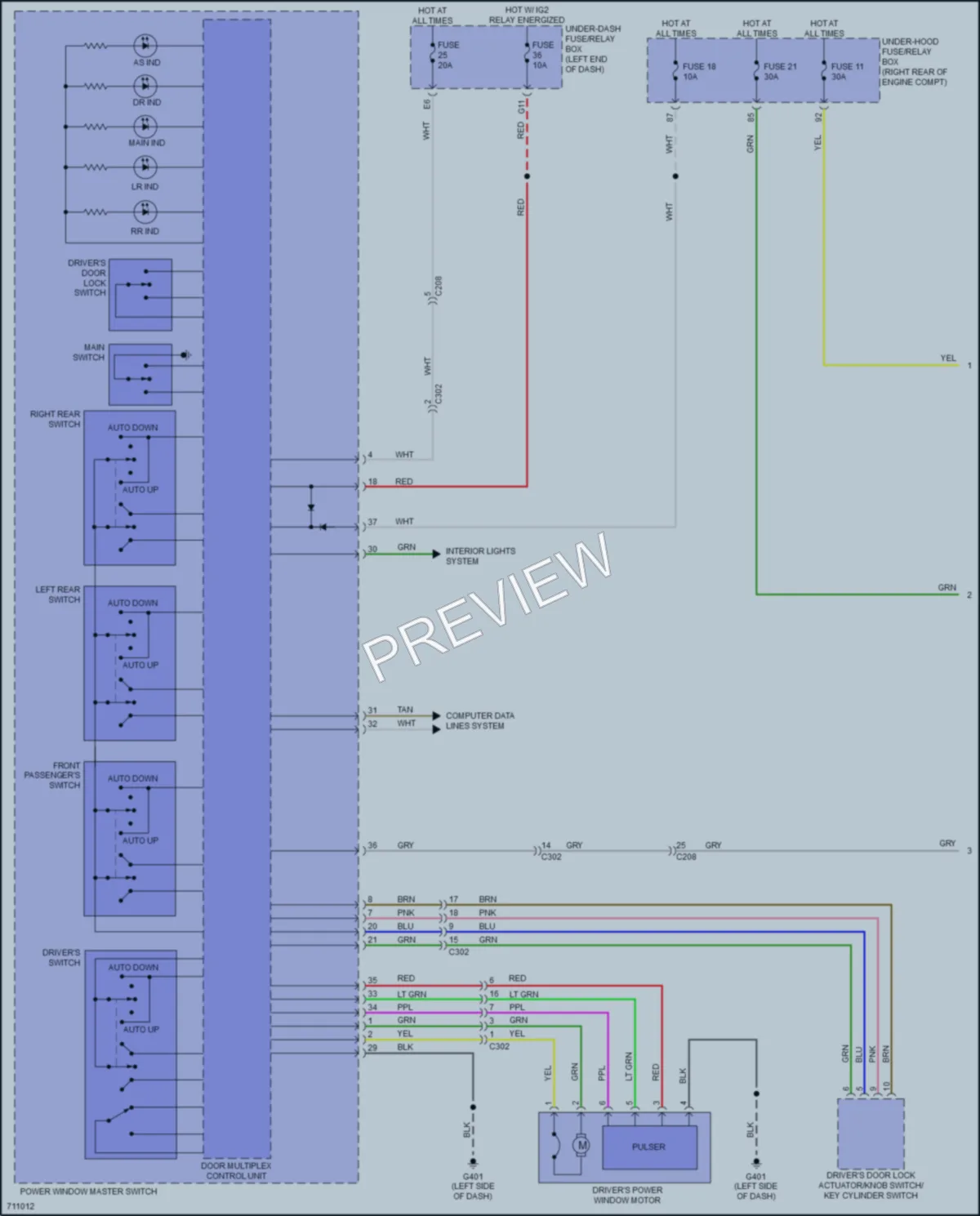 2020 Honda Odyssey Power Windows wiring diagram preview