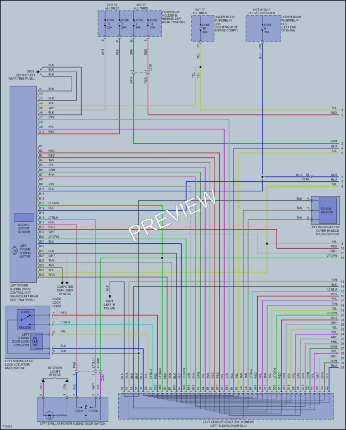 2020 Honda Odyssey Trunk Tailgate Fuel Door wiring diagram preview