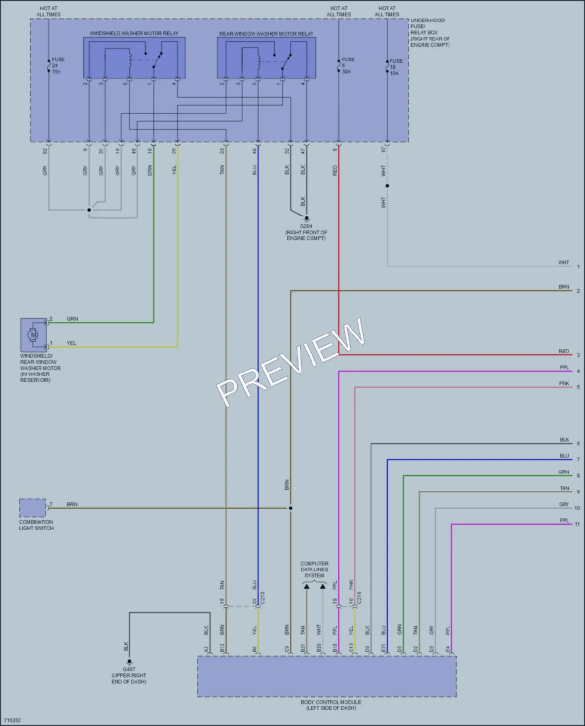 2020 Honda Odyssey Wiper Washer wiring diagram preview