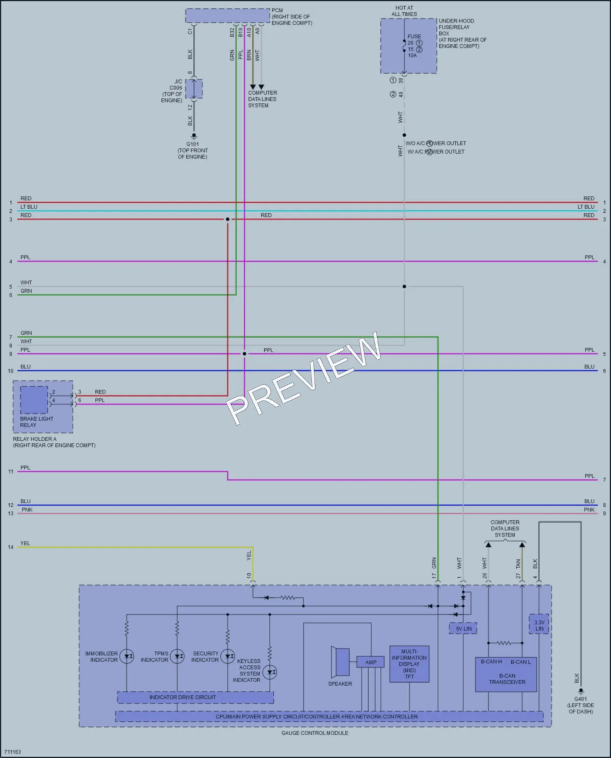 2020 Honda Ridgeline Anti Theft wiring diagram preview
