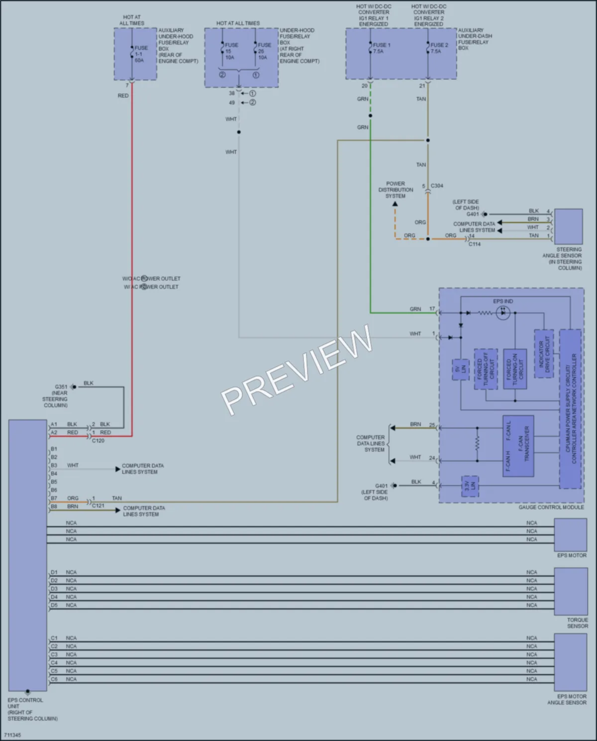 2020 Honda Ridgeline Electronic Power Steering wiring diagram preview