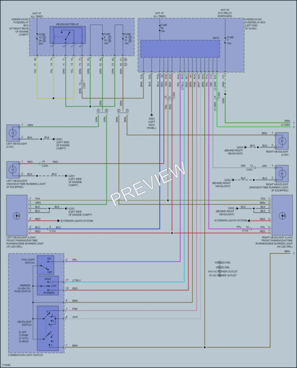 2020 Honda Ridgeline Headlights wiring diagram preview