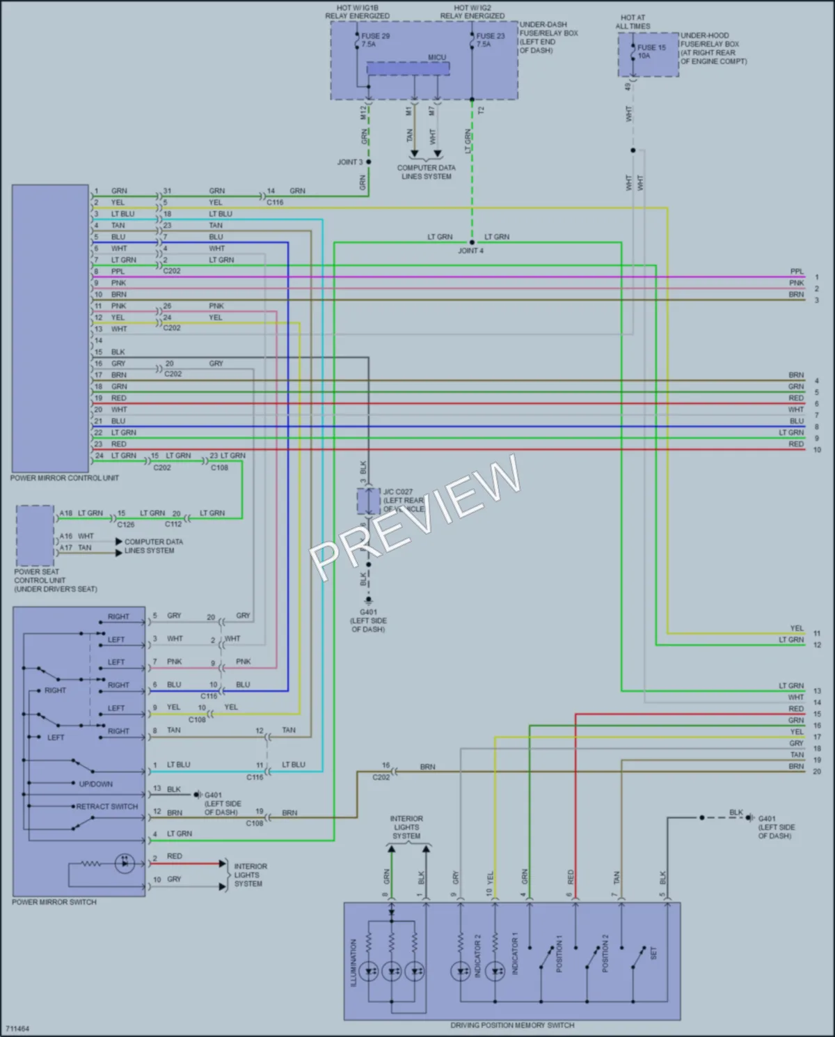 2020 Honda Ridgeline Memory Systems wiring diagram preview