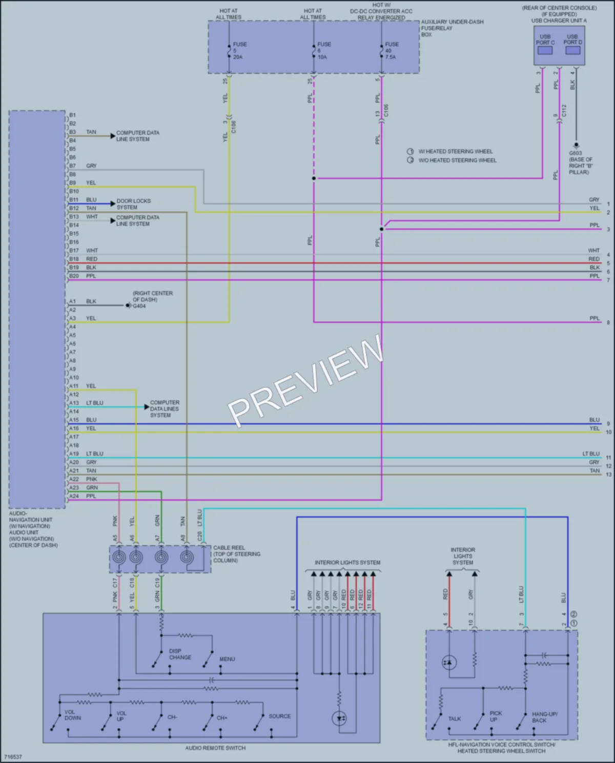 2020 Honda Ridgeline Radio wiring diagram preview