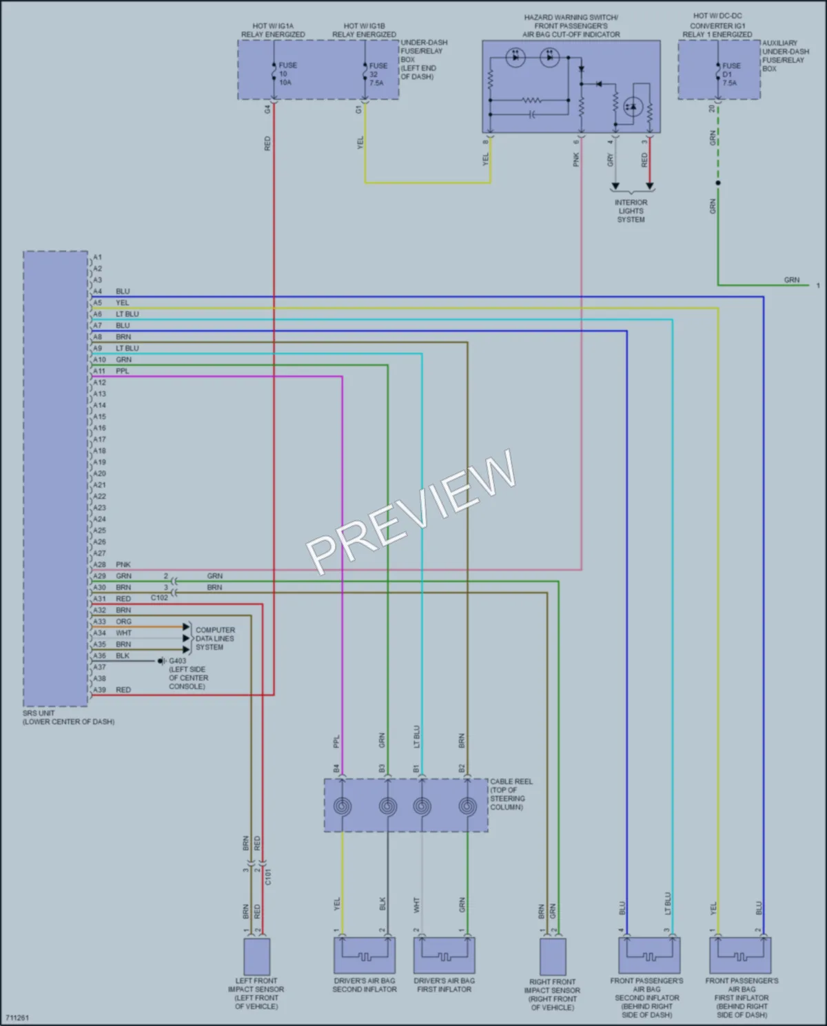 2020 Honda Ridgeline Supplemental Restraints wiring diagram preview